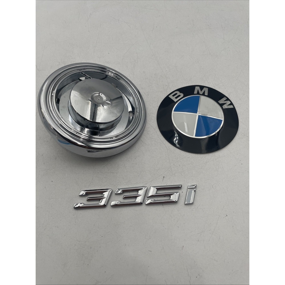 BMW 335i Sedan Trunk Lid BMW Round Emblem (PA6-GF15)+ 335I Gloss Numeral Emblem